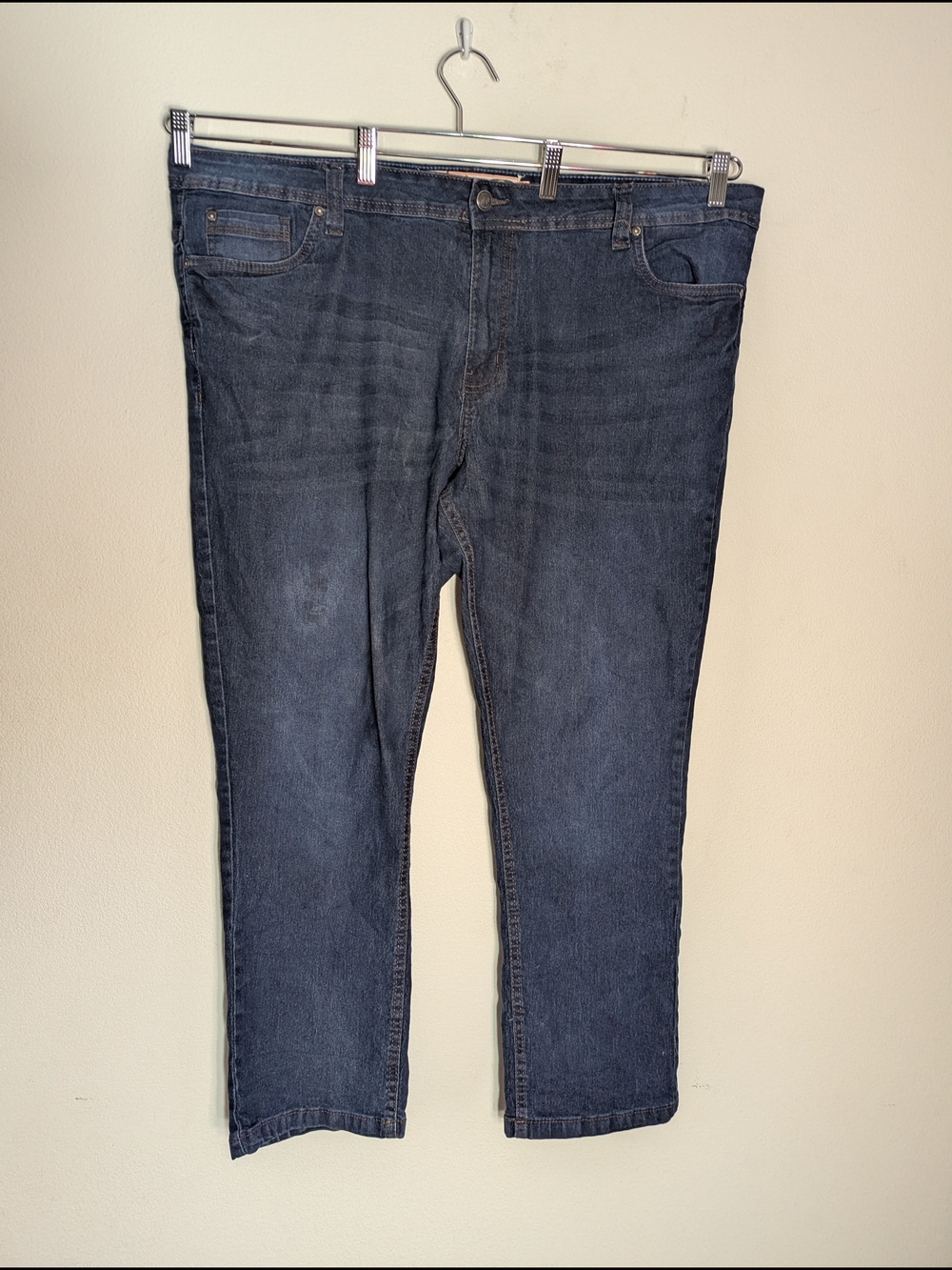 Huntington Beach Club Men's Blue Jeans Straight Leg Denim Dark Wash 42 x 28